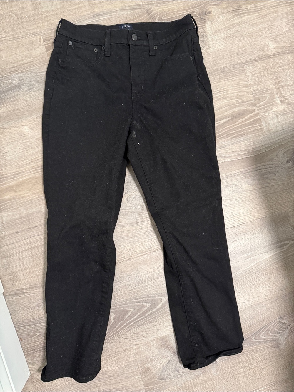 J. Crew Black Denim Straight-Leg Women's Pants